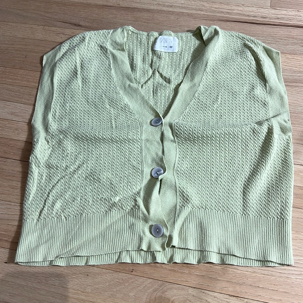 Green Zara sweater vest